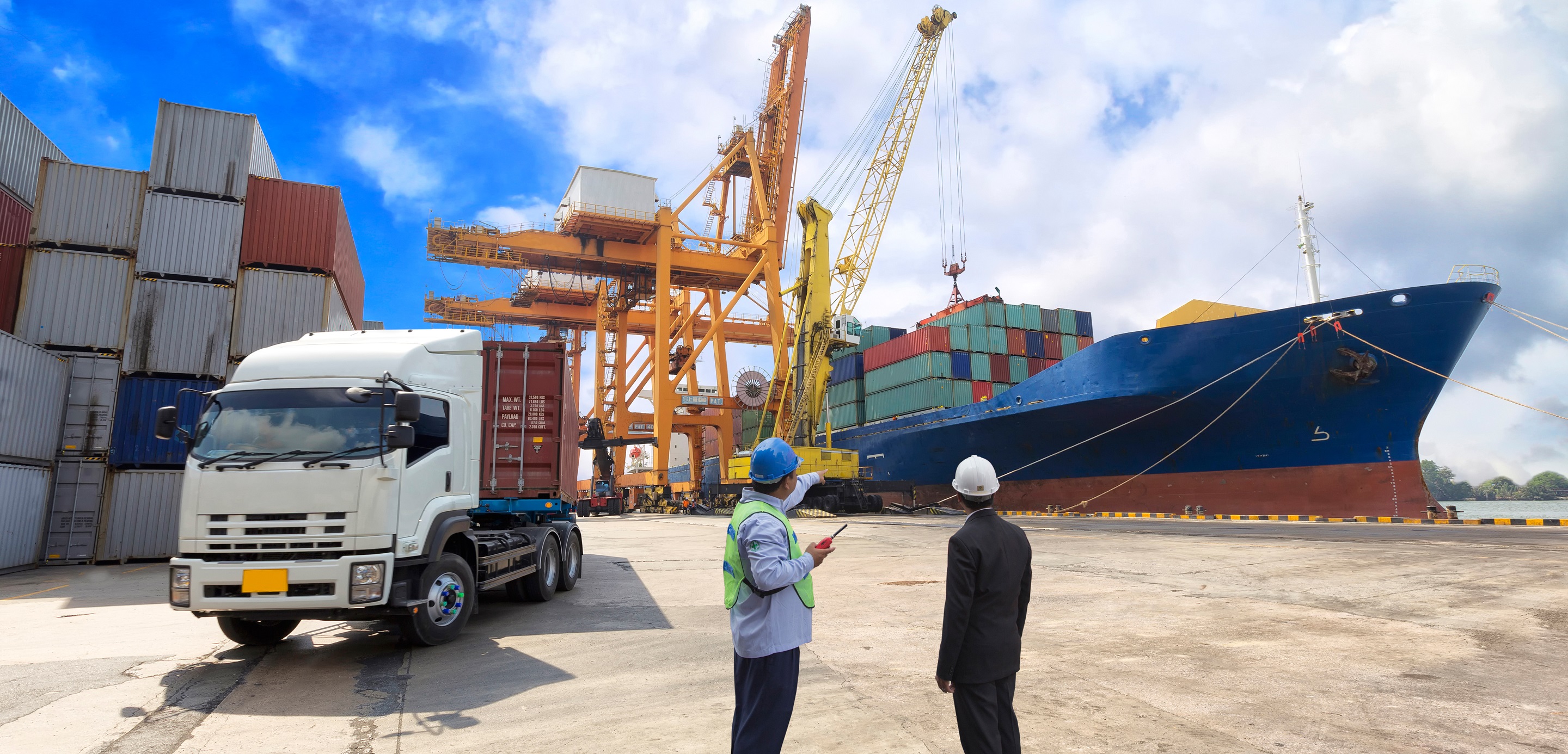 working crane bridge in shipyard with truck working crane bridge in shipyard with truck