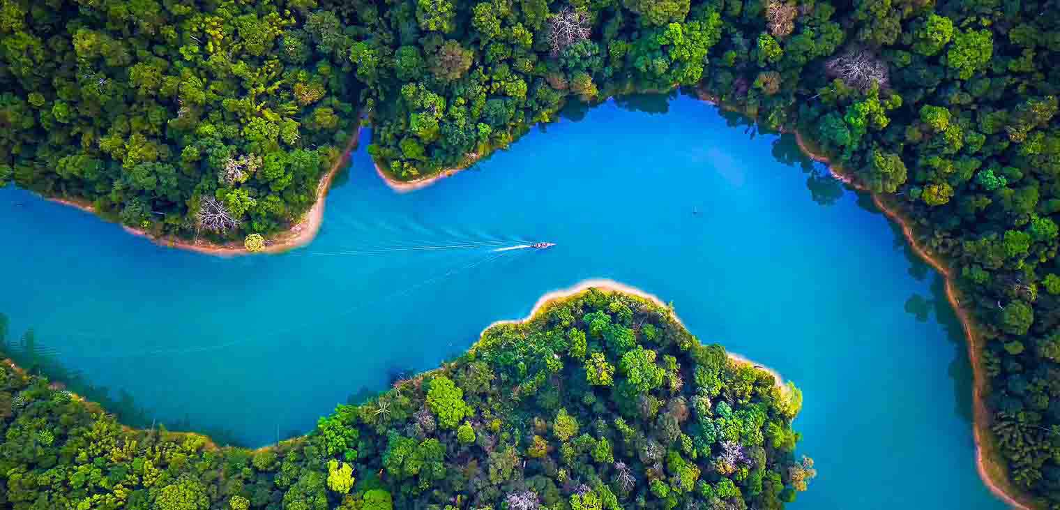 Aerial view of river